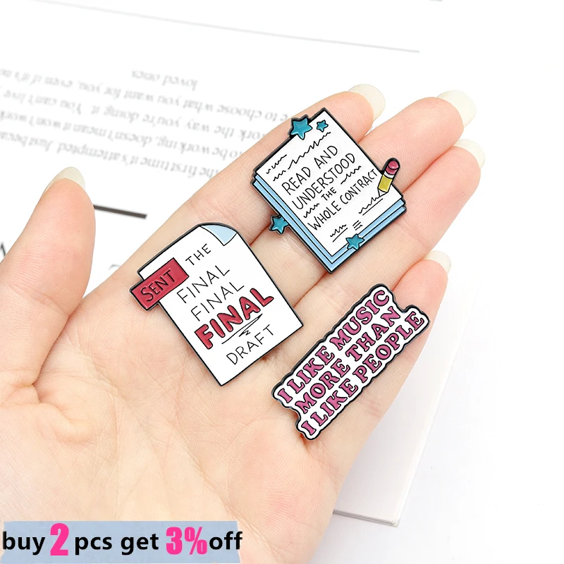 Custom Funny Trash Life Quote Enamel Pins WIFI Star Post-it Write Read Letters Lapel Pin Brooches Jewelry Gift Friend Wholesale