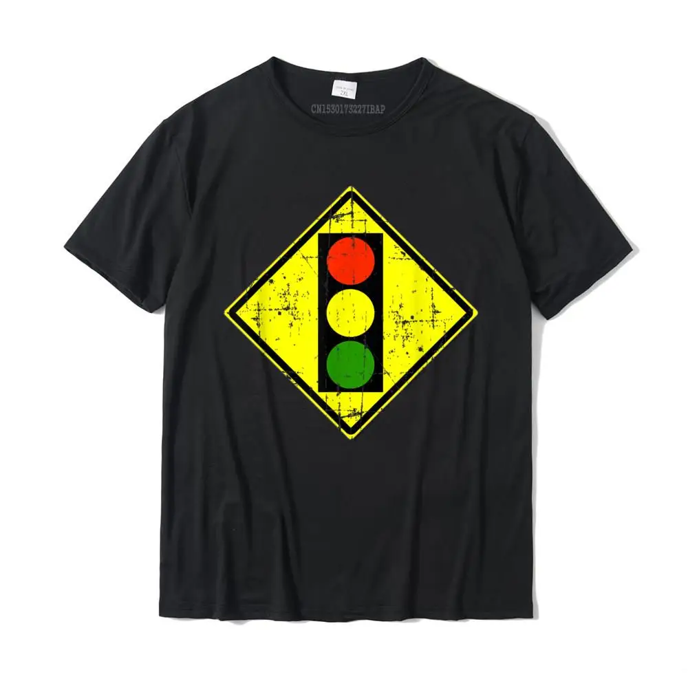 Stop Light Road Street Sign Funny Sarcastic T-Shirt Tops T Shirt Coupons Printed Cotton Male Top T-Shirts Printed