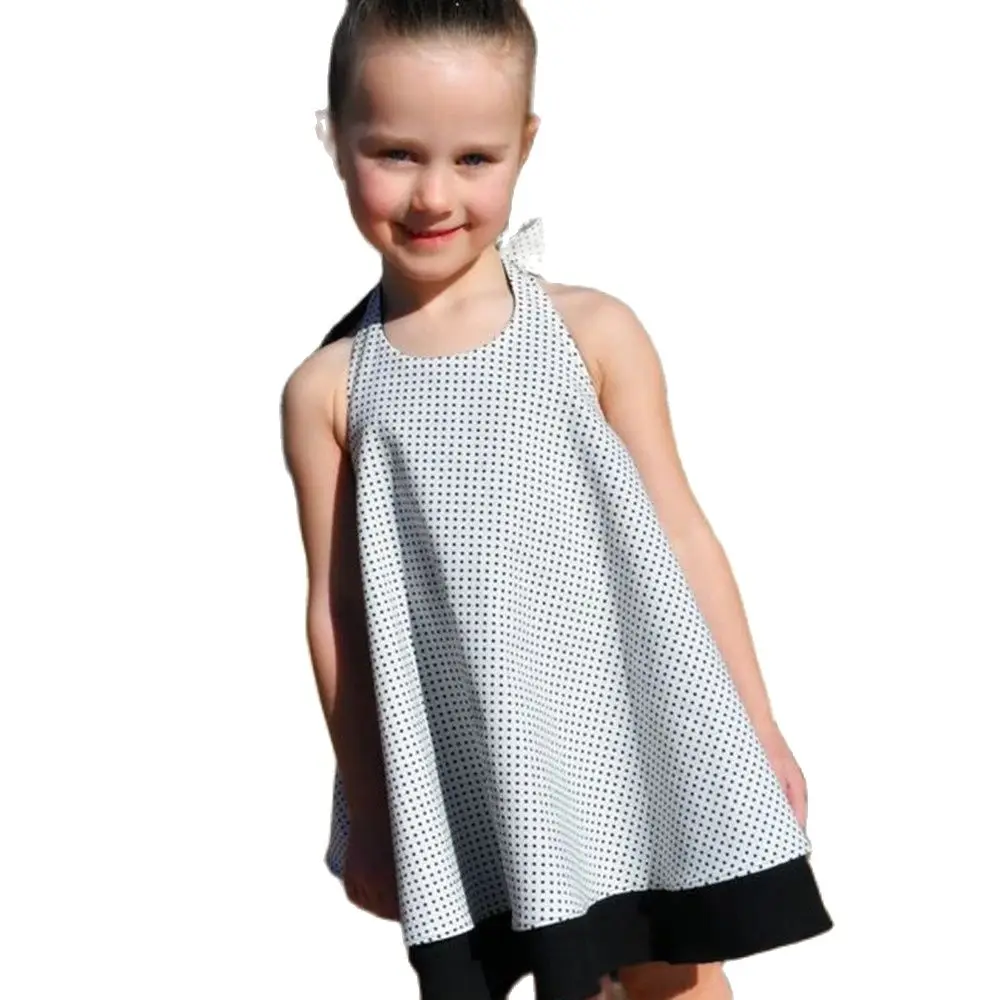 

Vintage Polka Dot Baby Ball Gown Dress Girl Backless Satin Flower Girl Dress Satin Staps Baby First Communion Dress