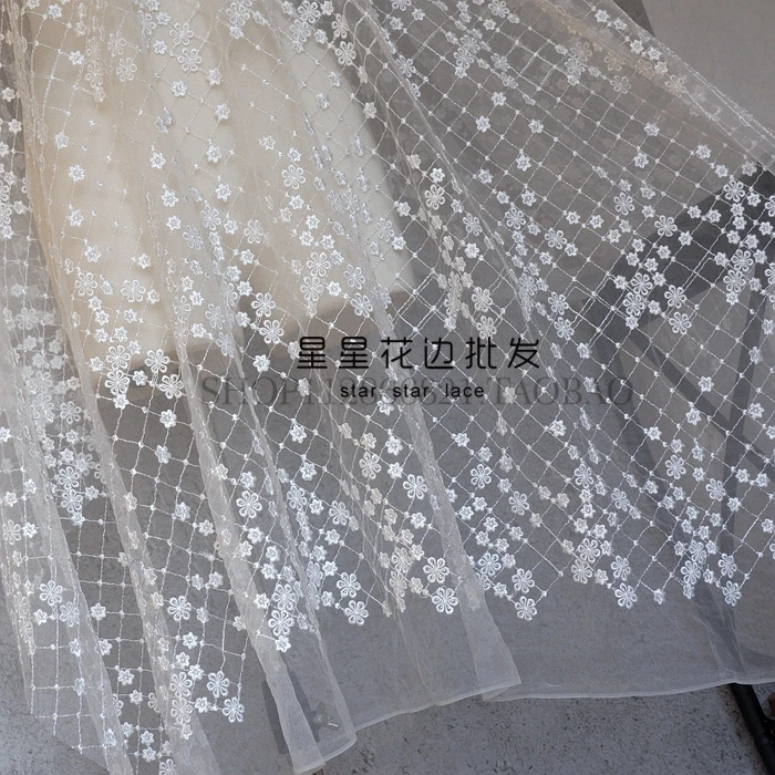 1yard polyester Water-soluble mesh embroidery 3D lace fabric for wedding dress children\'s clothing home decorative accessories