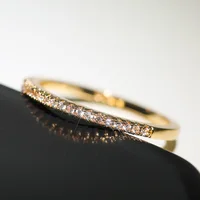 Huitan New 2020 Minimalist Thin Rings for Women Wedding Brilliant Cubic Zircon High Quality Versatile Female Finger Ring Jewelry - Image 3