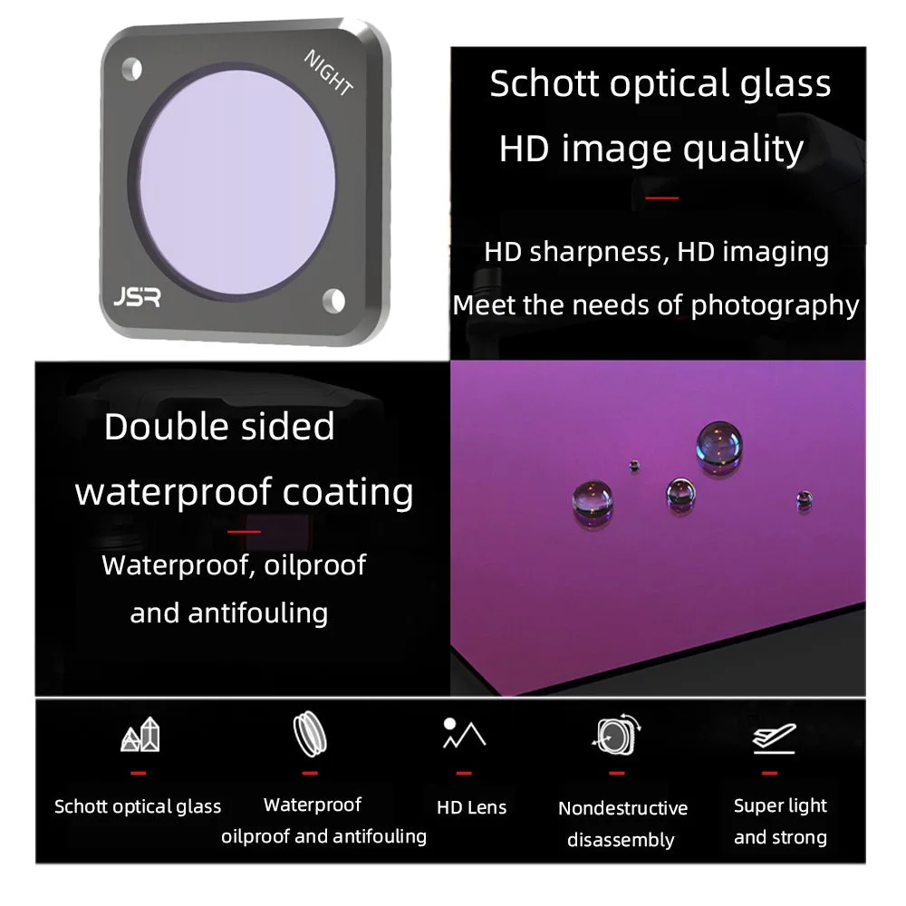 เลนส์กรองสำหรับ DJI Action 2 MCUV CPL ND4 ND8 ND16 ND32 ND64 ND1000ตัวกรองชุดอุปกรณ์เสริม