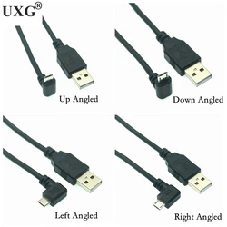 Micro Usb Right Angle Cable Up/Down/Left/Right Angled 90 Degree USB TO Micro USB Male Male Data Charge Connector Short Cable