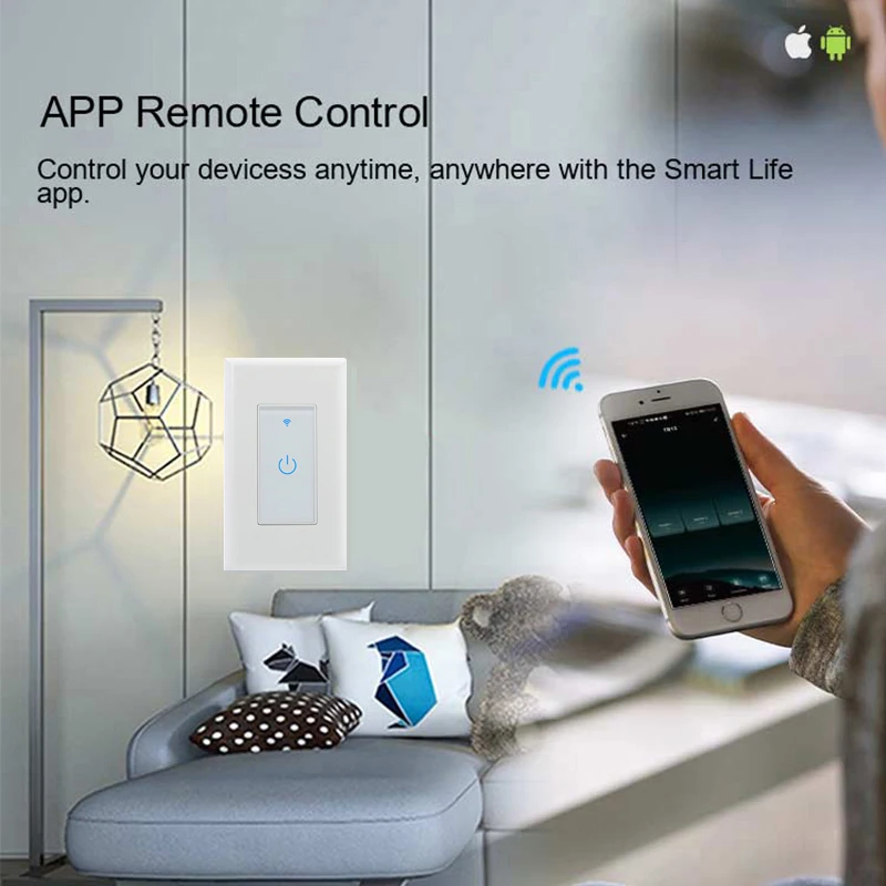 Tuya Wifi Touch Switch US Standard Smart Wall Light Switch 110-125V LED Smart Life App Voice Remote Control Home DIY Automation