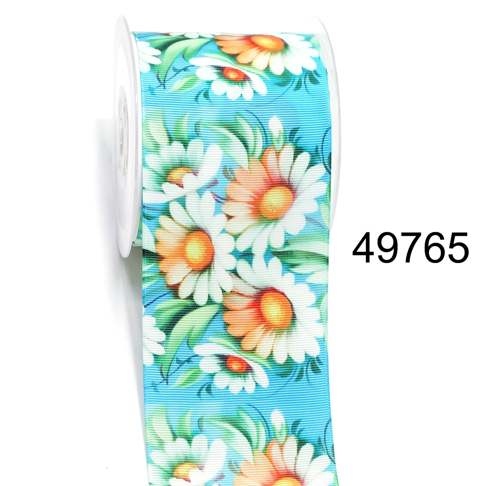 DIY Cartoon Flower Printed Grosgrain Ribbon For Craft Supplies Sewing Accessories 5 Yards. 23548