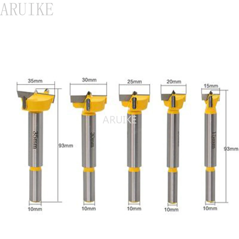 5pc Forstner Tips Hinge Boring Drill Bit Set for Carpentry Wood Window Hole Cutter Auger Wooden Drilling Dia 15 20 25 30 35mm