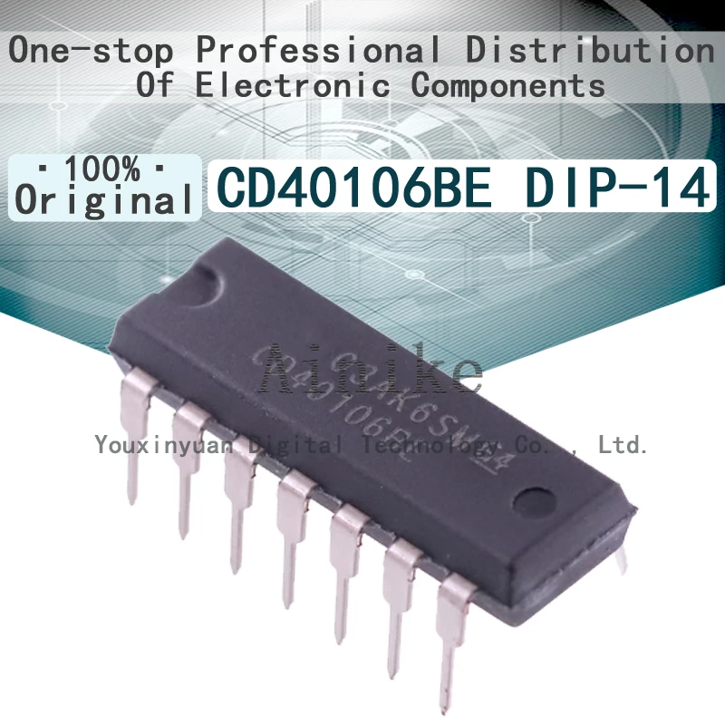 

Новый оригинальный триггерный IC-чип CD40106BE CD40106 DIP-14, 10 шт.