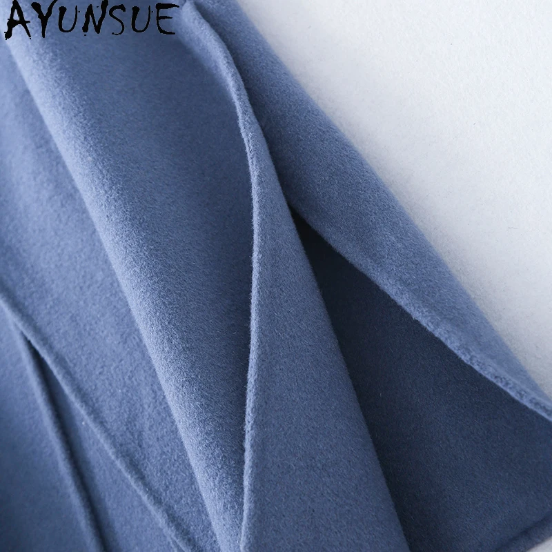 AYUNSUE – Manteau 100% laine pour Femme, veste sans manches, manteaux coréens, mode automne