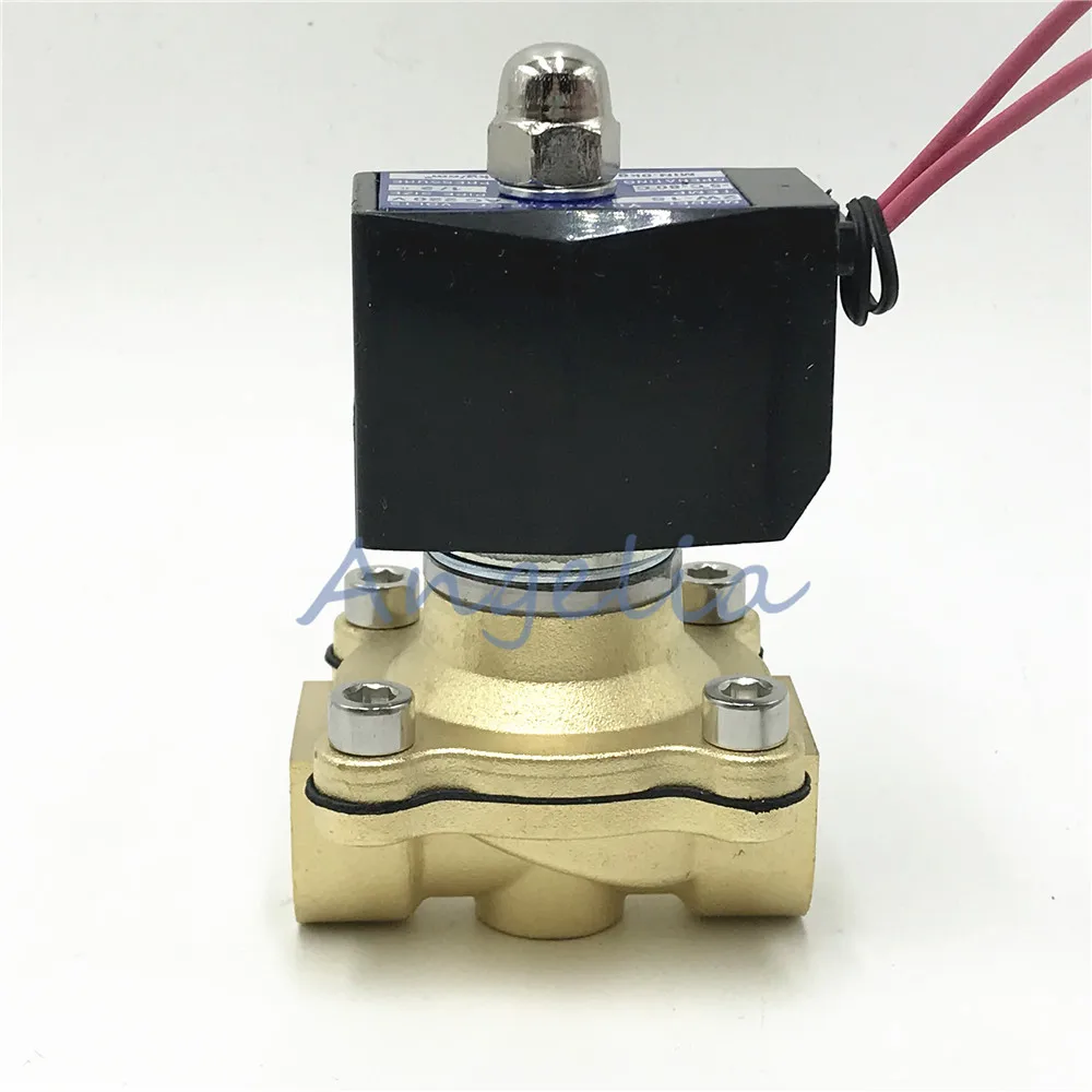 

AC220V DC24V 1/2" BSP Brass Solenoid Valve For Water Air Normally Closed Energy Saving Module Not Hot 24h Power Up