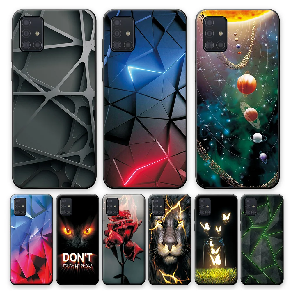 For Samsung A51 Case Cover on Galaxy A51 Soft TPU Silicone Phone Case For Samsung Galaxy A51 A 51 Cute Back Cover Bumper 6.5