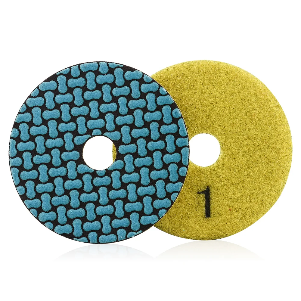 Diamond 4 inch dry 5 step polishing pads 100mm for granite,marble and engineered stone