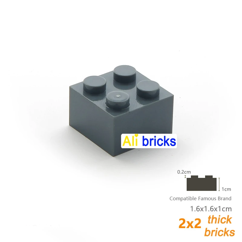 15pcs DIY Thick Figures Bricks 2x2 Dots Building Blocks Educational Classic Brick Compatible With 3003 Plastic Toys For Children