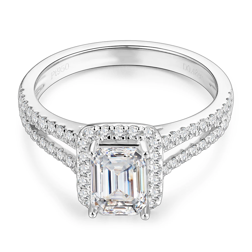 Imagem -03 - Attagemas 925 Prata Esterlina Moissanite Anel Emearld Corte 1.0ct Vvs1 d Cor Moissanite Pass Diamante Teste para Feminino Anéis Elegantes