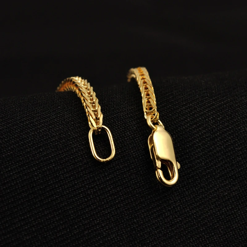 925 Sterling Silver Chopin Chain Necklace Golden For Men Women Gift Long 40 45 50 55 60 65 70 80 CM Wide 1 1.3 1.6 2 2.5 MM