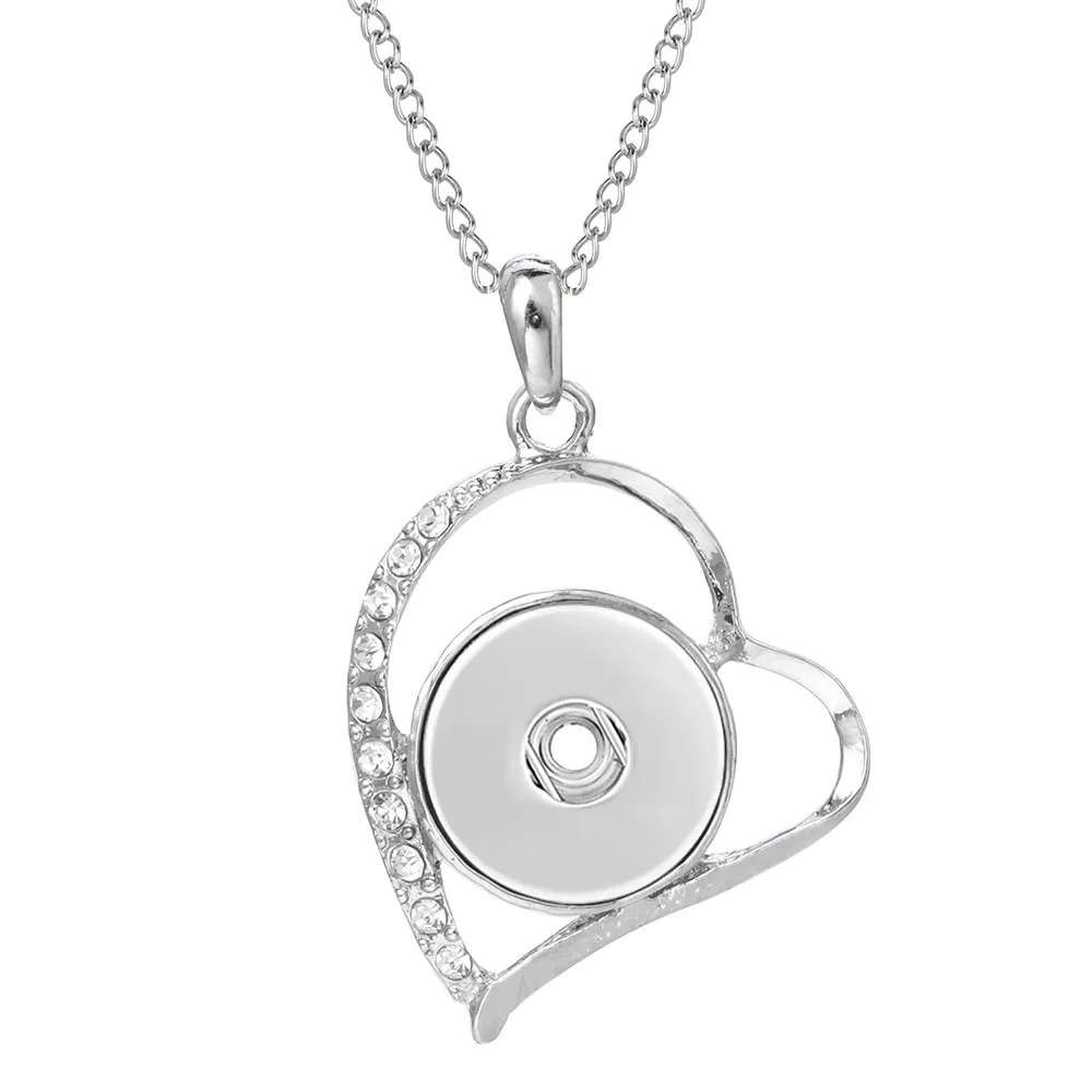 Vintage Round 18mm Metal Xinnver Snap Necklace & Pendant Sterling Jewelry with Bead Chain Statement Woman  DIY Jewelry ZG037