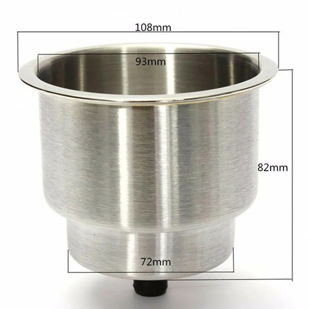 Boat Cup Holder Ring High Durability Anti-deform Stainless Steel Boat Cup Holder with Drain Supplies for Yacht Ship