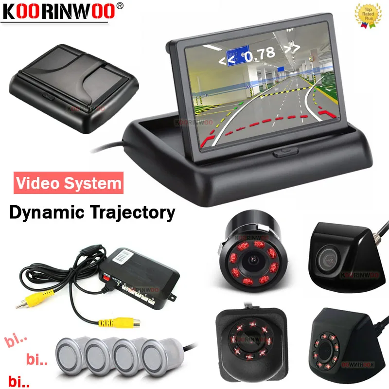 

Koorinwoo Dual Core CPU Car Parking Sensors Alarm Buzzer Rear Radar Car Rear view camera Dynamic Car detector Parktronic Monitor