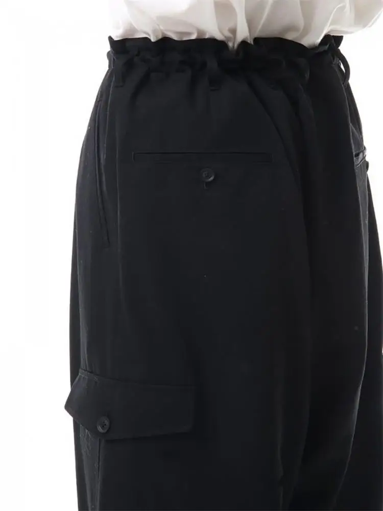Spring And Autumn New Men's Black Hair Stylist Harun Pants Fashion Casual Loose Bundle Feet Two Trousers