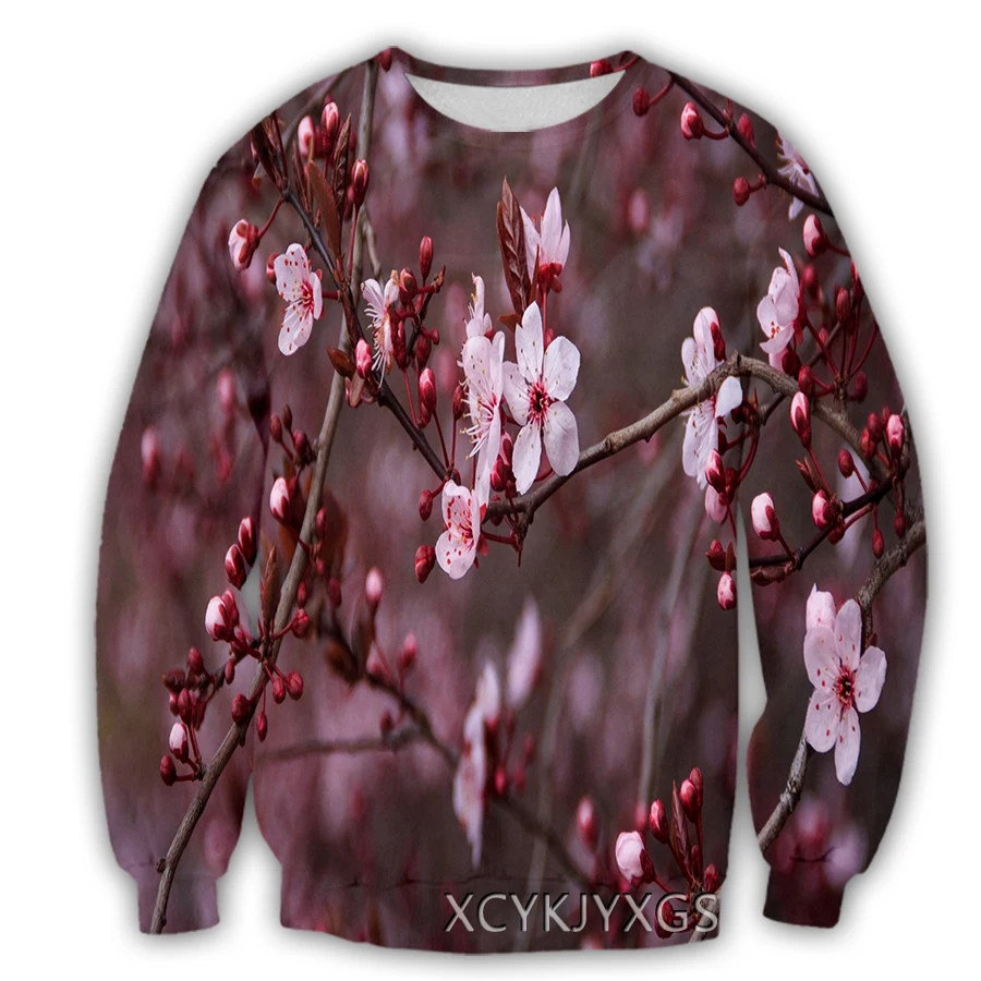 New Men/Women Cherry Blossom 3D Printed Clothing Casual Sport Streetwear Pullover S10