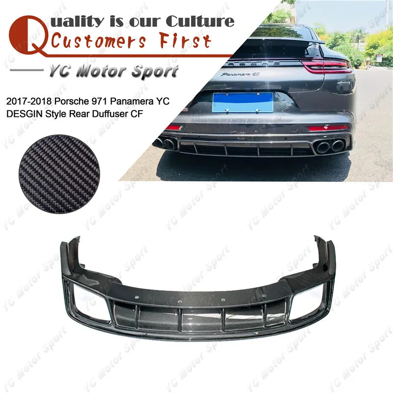 

Car Accessories Carbon Fiber YC DESGIN Style Rear Diffuser Fit For 2017-2018 Panamera 971 Rear Duffuser Lip