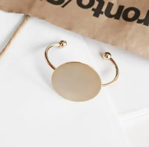 2026 Korean Open Brushed Big Round Charm Bracelets Bangles for Women Girls Geometric Open Bangles Office Lady Daily Jewelry