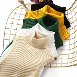 New Sexy Sleeveless Sweater Female Tank Turtleneck Sweater Women Slim Knitting Sweater Women Winter Pullovers Women Jumper Tanks