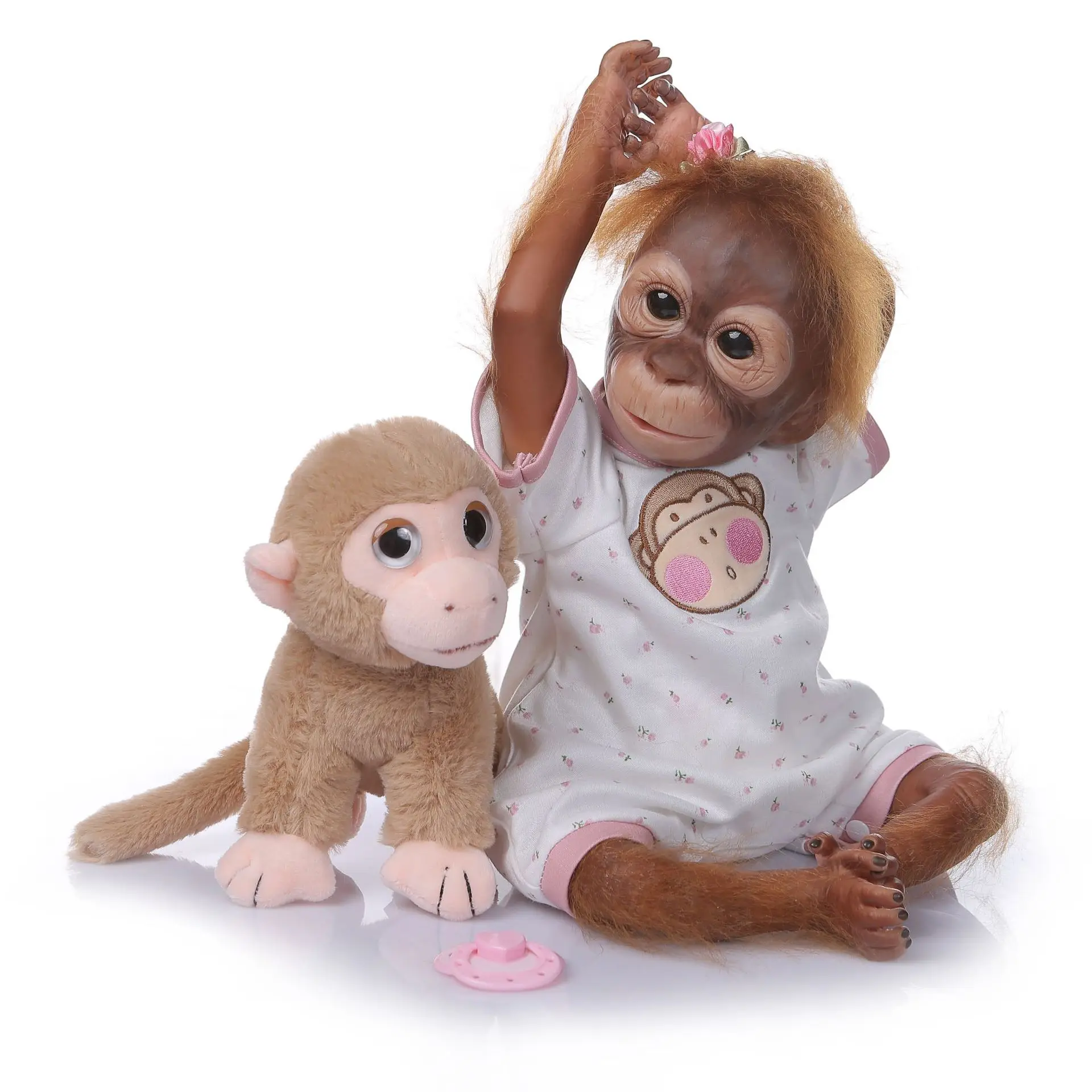 

Monkey Toy Plush Life Like Silicone Reborn Baby Doll Black Monkey Reborn Toddler Bebe Boneca 55cm Child Birthday Gift Toy Girls