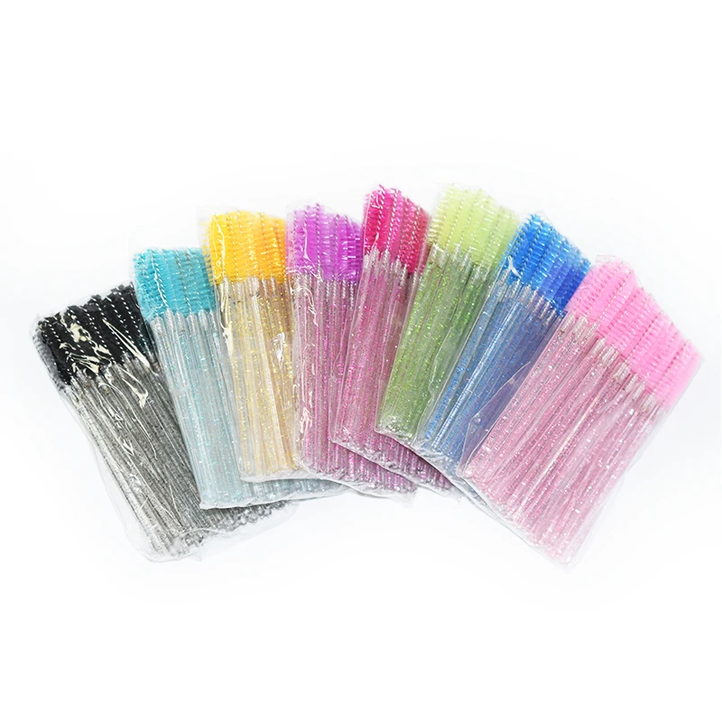 SONG LASHES – lot de 100 pinceaux de maquillage jetables, en cristal, pour Extension de cils, Mascara, cosmétique