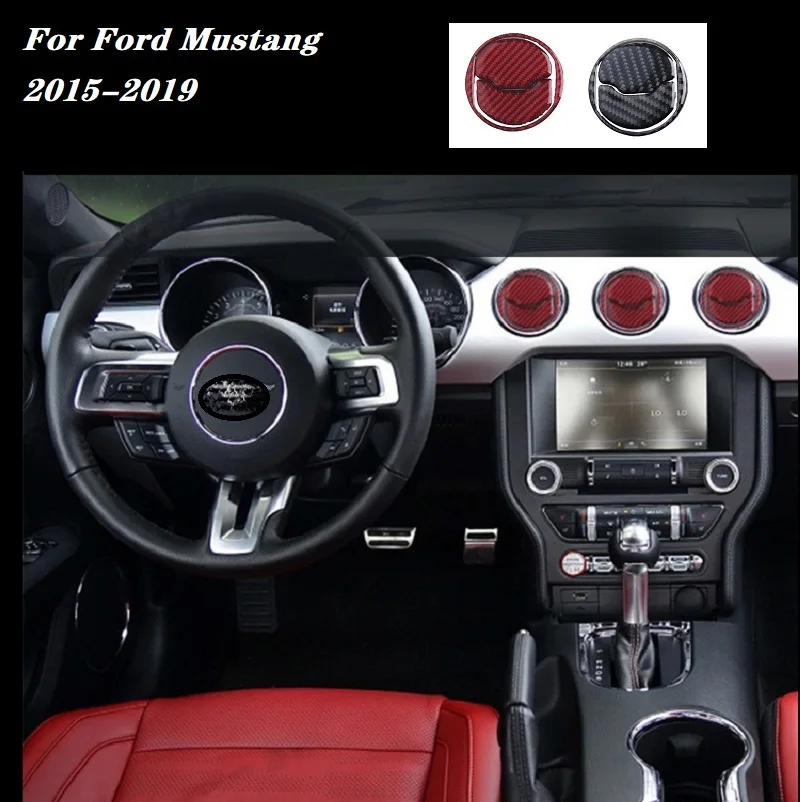 

Carbon Fiber Air Vent Outlet Trim Cover Interior Styling Decoration Stickers Fit For Ford Mustang 2015-2020 Car Accessories