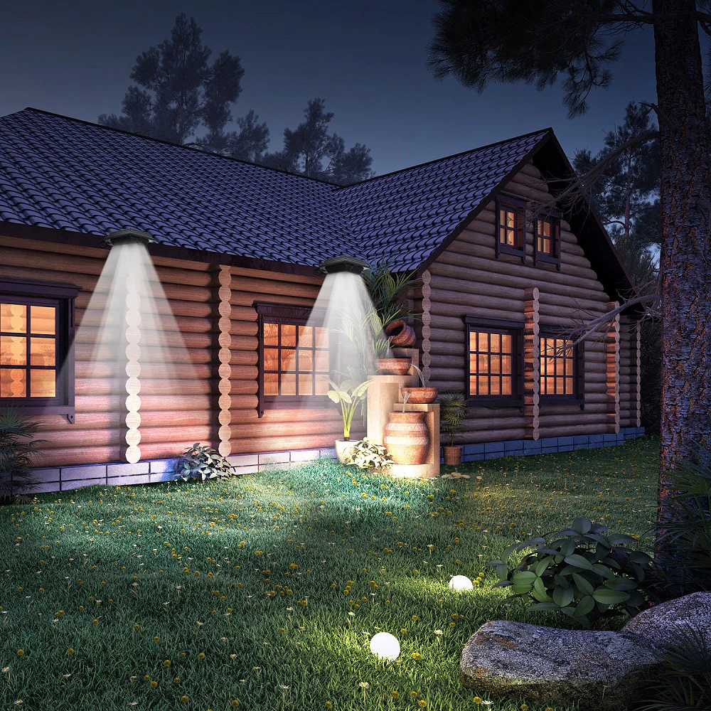 Impermeável LED Solar Powered Luz, Jardim Quintal Segurança, Lâmpada Sensor Solar, Cerca de Parede, Branco, 12 LED, 2Pcs