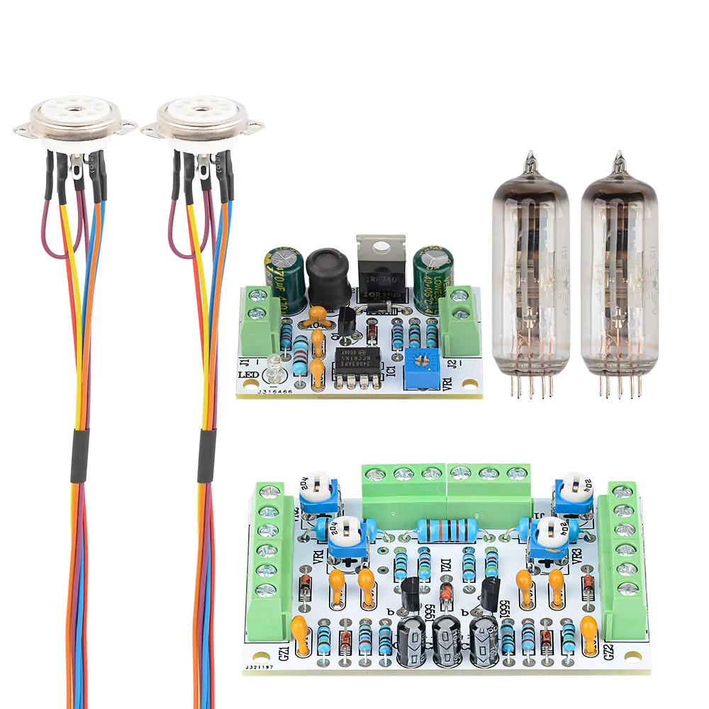 Aiyima 6e2チューブインジケータドライバーキットデュアルチャンネル蛍光度レベルインジケーターアンプ低電圧dc12vオーディオ蛍光