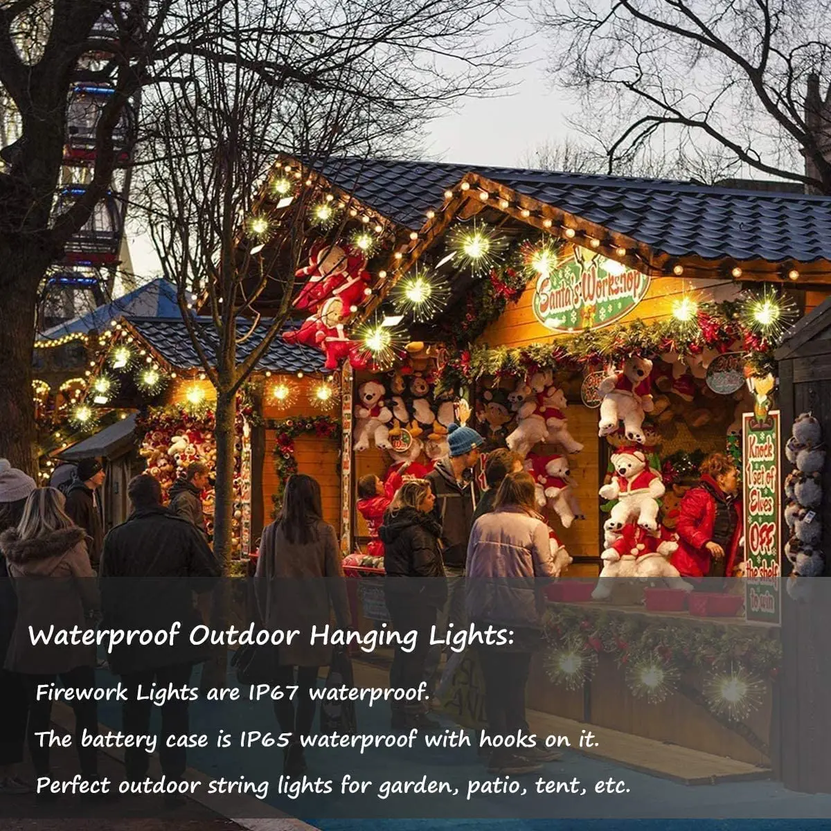 Christmas Decorations Fairy Lights Battery Operated 8 Modes Dimmable Lights New Year 2025 For Wedding/Xmas/Party Decor