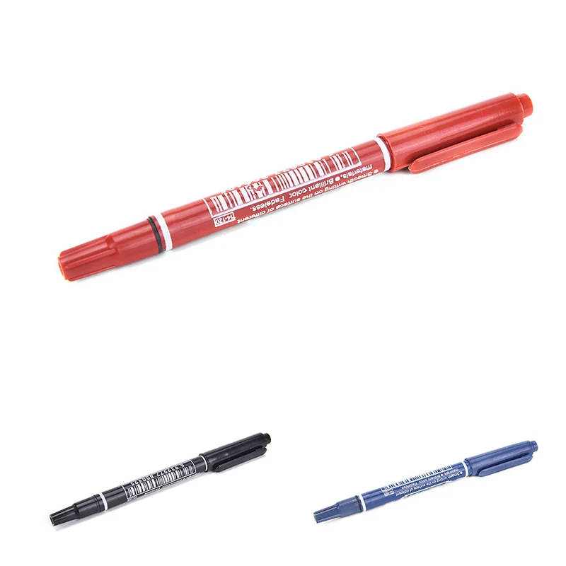 1Pcs ปากกาลูกลื่นถาวรเคล็ดลับคู่ Oily Marker ปากกาคู่ Headed Hook สำหรับ CD DVD media Disc