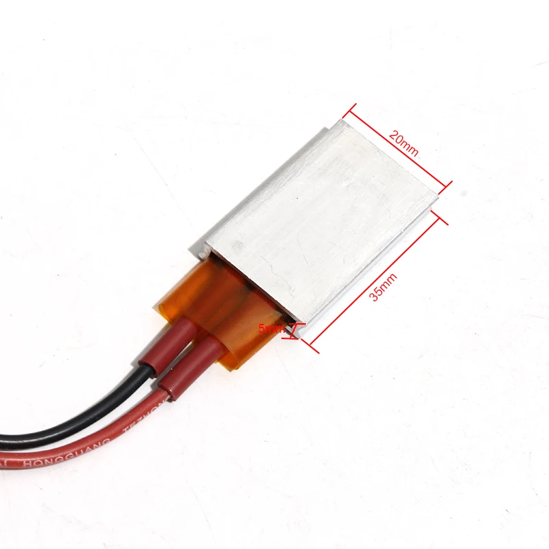2 قطعة DC12/5 فولت 35x20x5 مللي متر PTC عنصر التدفئة ترموستات الألومنيوم 40/80/230 درجة مكواة شعر بمعامل درجة الحرارة الإيجابي لوحة