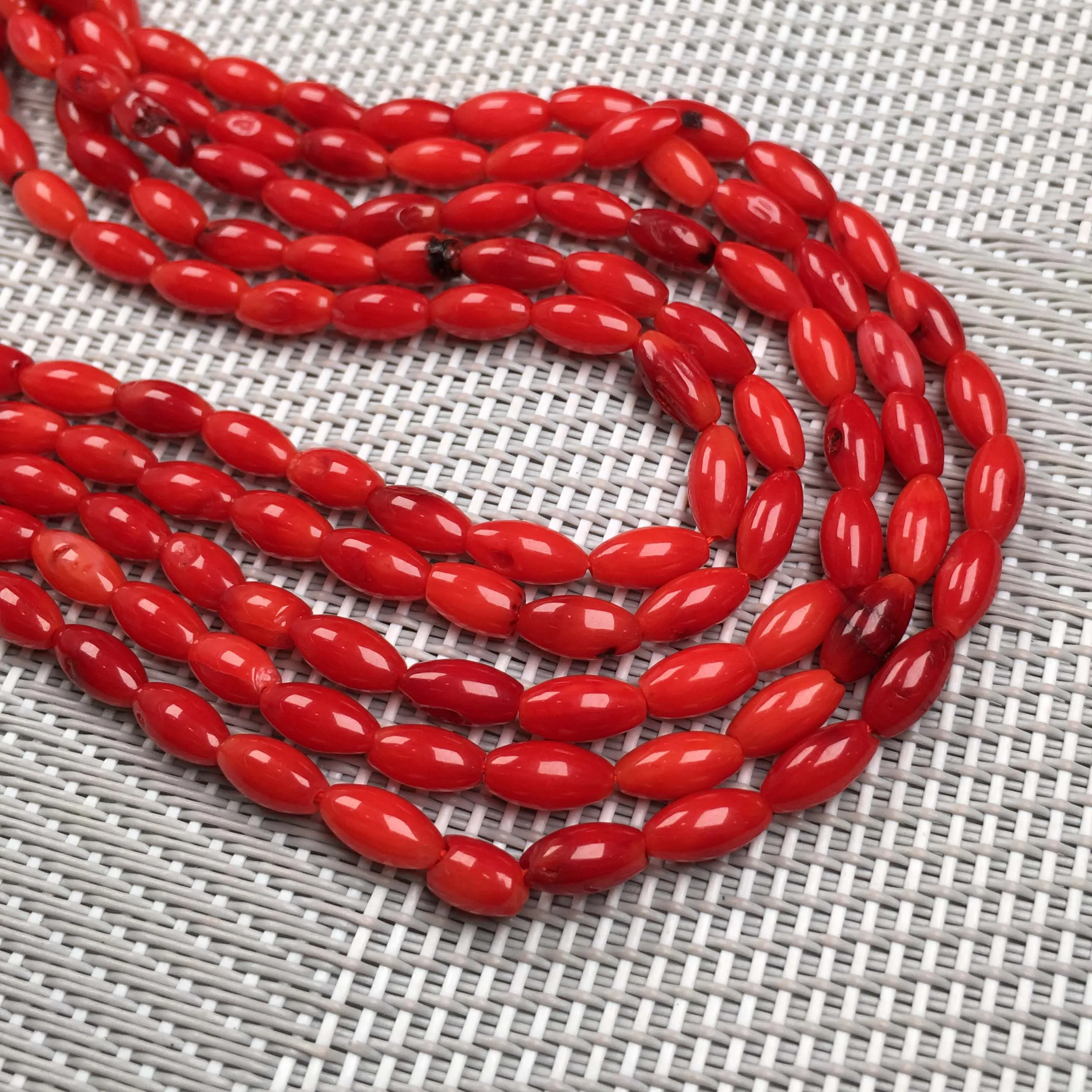 Coral Beads Red Oval Shape Loose Spacer Beads for Jewelry Making DIY Fashion Bracelet Necklace Accessories Size 4x8mm