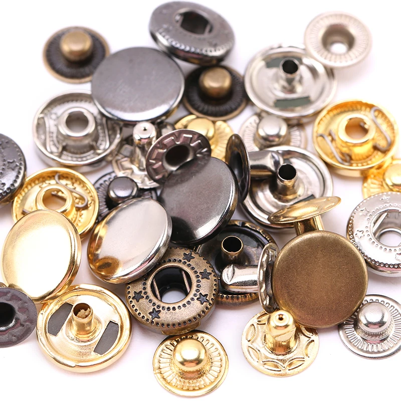 Leather Snap Buttons Fasteners Metal Snaps Press Studs Sewing Accessories Fabric Buttons For Clothes/Jackets/Jeans/Bags