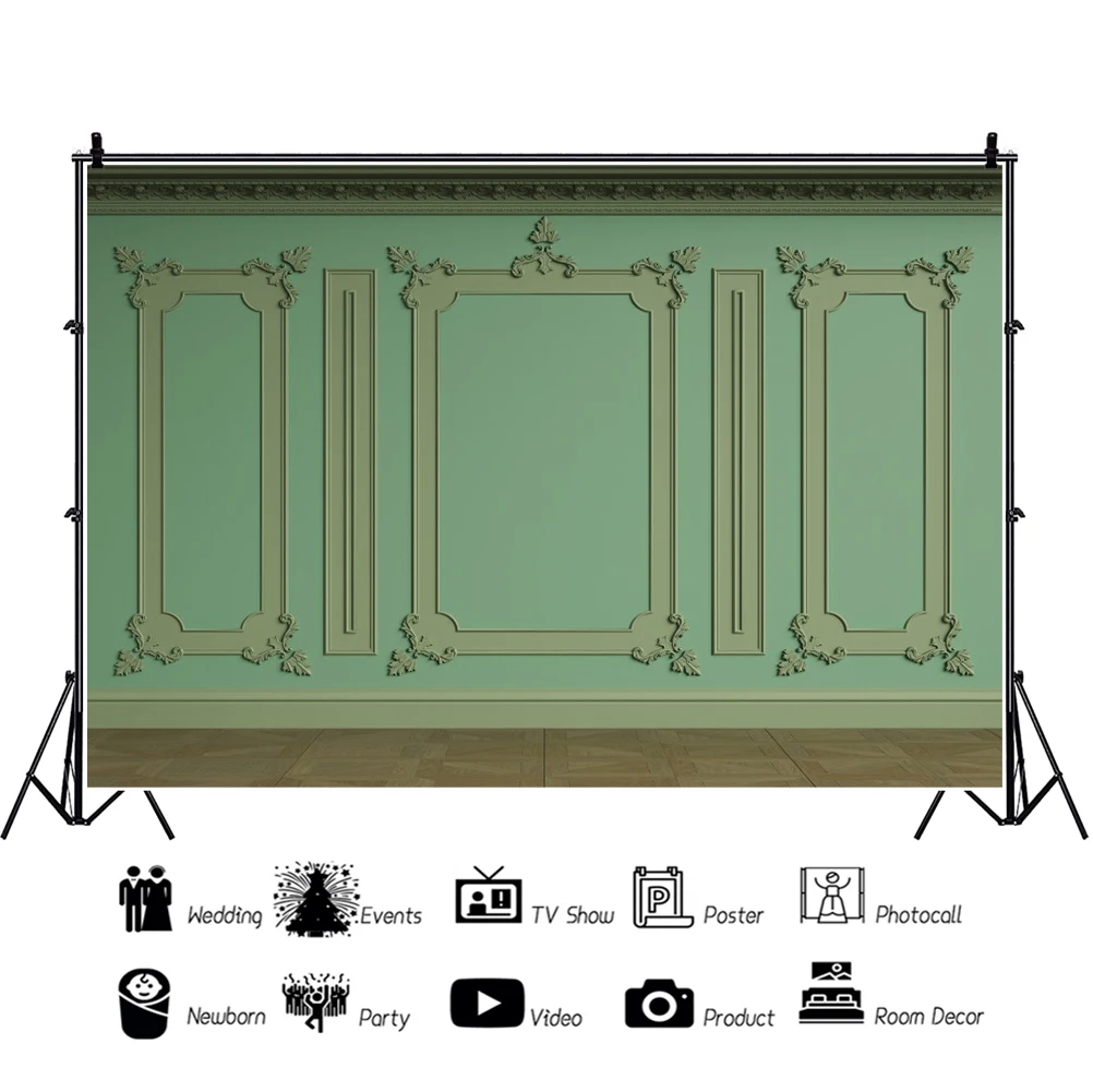 Laeacco Nội Thất Vintage Grunge Tường Đoạn Phông Nền Chụp Ảnh Cho Bé Photocall Chụp Ảnh Nền Cho Studio Ảnh