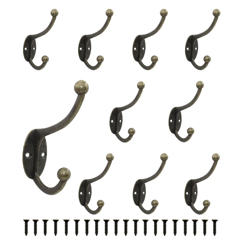 10PCS Coat Hook,Decorative Wall Hook for Hanging Plants Coats Towels Key Hat Clothes Bags Tools,Wall Mounted Bathroom Towel Hook