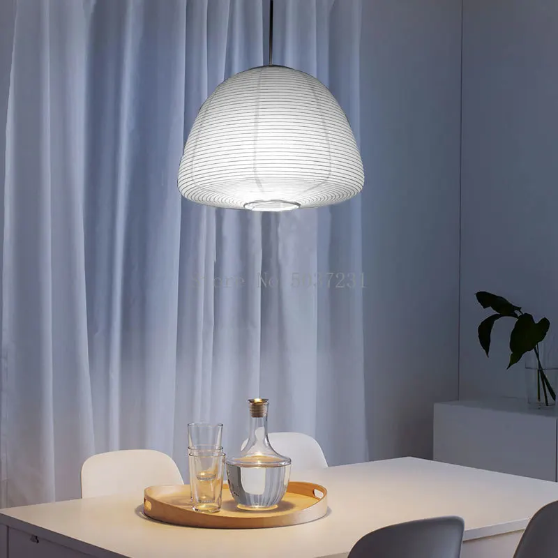 Nordic Handmade Paper Hanging Lamp Creative Design Pendant Lighting Japanese Warm Bedroom Bar Restaurant Paper Led Chandelier