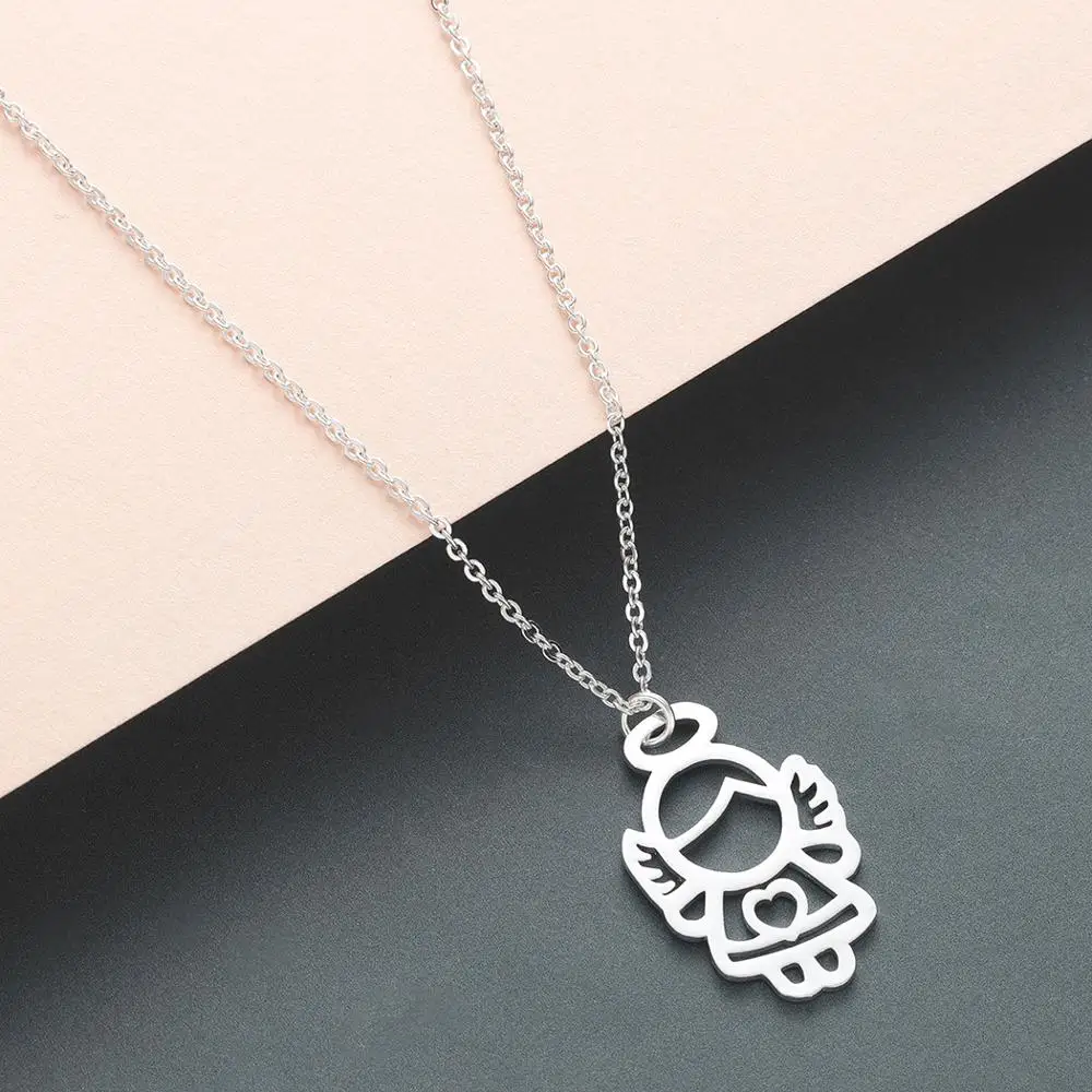 Todorova الفولاذ المقاوم للصدأ مجوهرات Guardian الملاك القلب القلائد للنساء لطيف الحيوان الحصان قلادة قلادة إكسسوارات فتيات