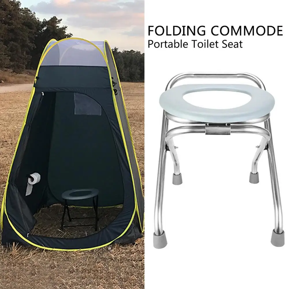 Imagem -04 - Assento de Sanita Dobrável Portátil Cadeira Potty Cadeira Commode Confortável Perfeito para Acampar Caminhadas Viagens