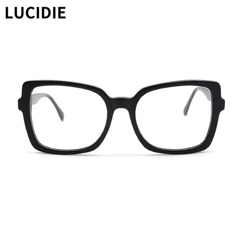 LUCIDIE Winter New Contracted Style Square Glasses Women Transparent Eyewear Fashion Eyeglasses Acetate Optical Decorative Frame