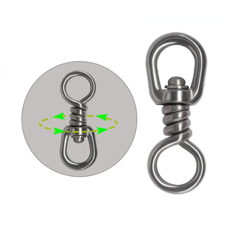 TIANNSII 1pcs Stainless Steel Fishing Swivel,Hook Lure Connector High Strength for Tuna Longline Sea Saltwater for Fishing