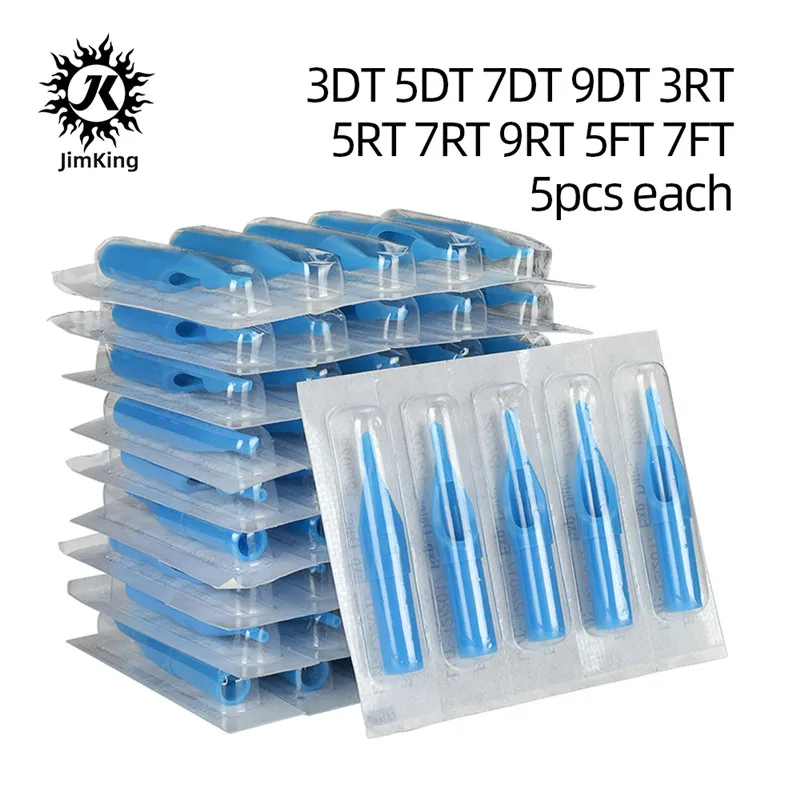 

JimKing 50pcs 3DT 5DT 7DT 9DT 3RT 5RT 7RT 9RT 5FT 7FT Mix Disposable Tattoo Machine Nozzle Tips Flat Plastic Tattoo Tip Sterile