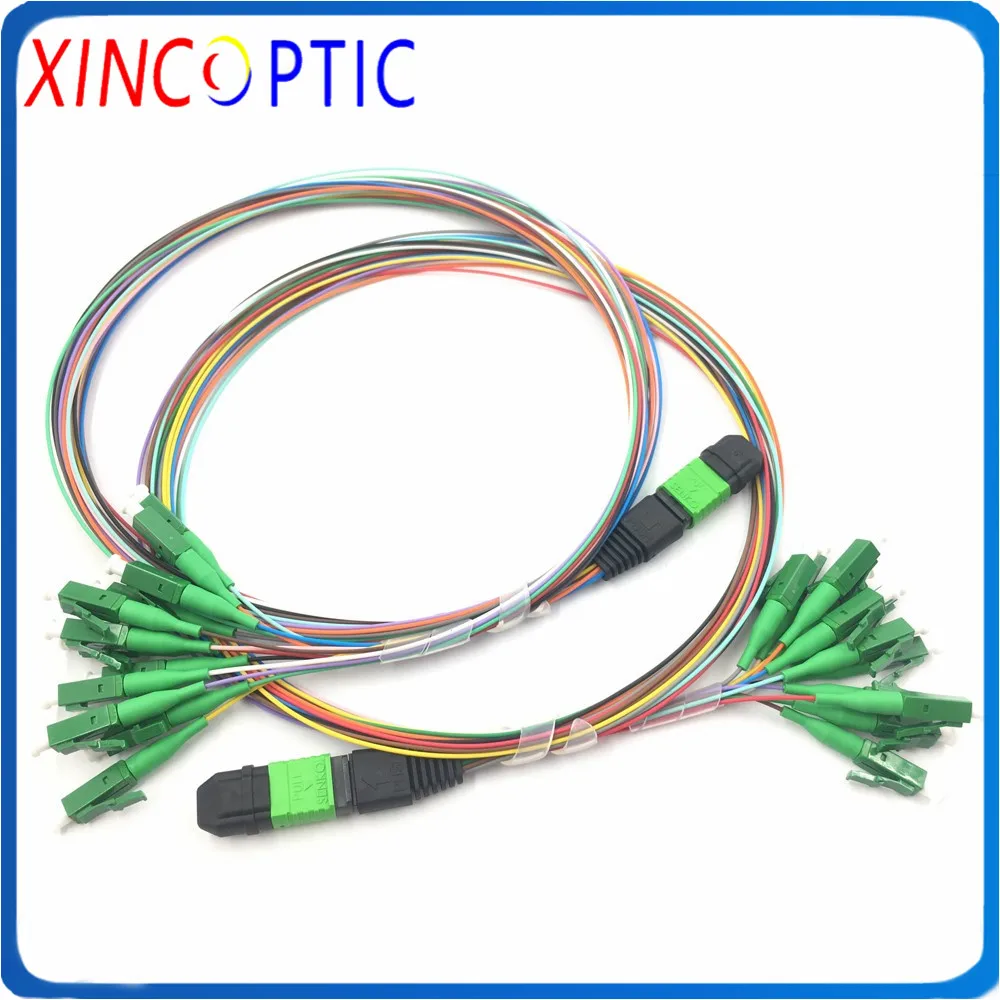 

12Core,MPOAPC Female F to 12LC/SC/ST/FCAPC Low Loss Harness and Fan-out Fiber Trunk Cable Pigtail,0.9mm,0.5/1M MPO Fibre