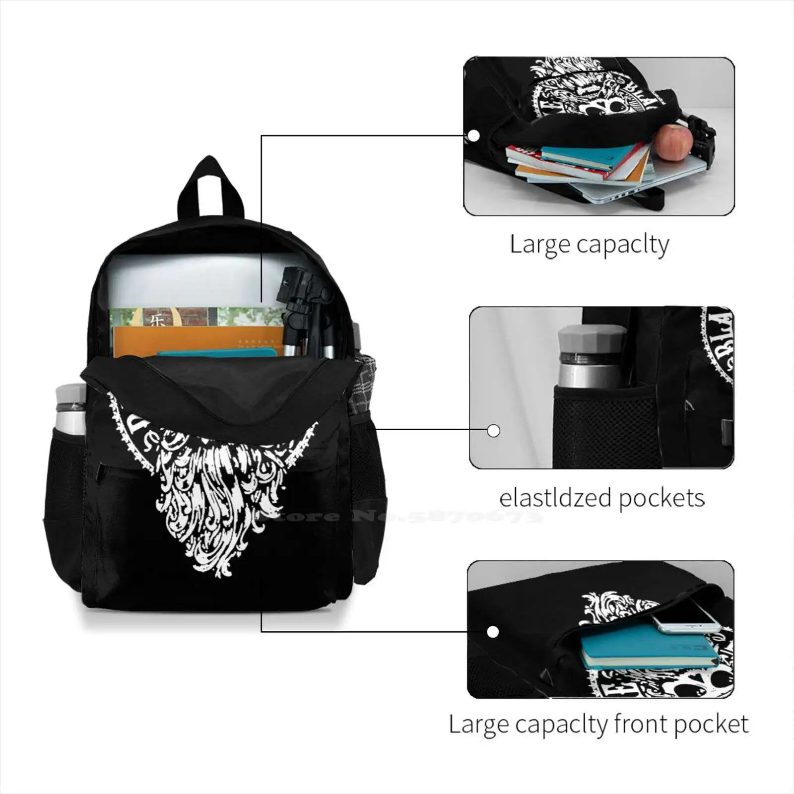 Tas sekolah desain klasik Hardrock Music Edition - Ggjaya untuk remaja perempuan tas Laptop Travel edisi musik Hardrock