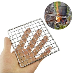 Camping Grill Grate 304 Stainless Steel Mesh Grill Bushcraft Grill Camping Grate For Fire Cooking BBQ Backpacking Campfire Rated