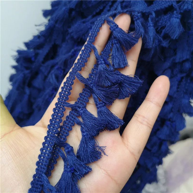 Polyester Cotton Fringe 5/10Yards 4.0cm Lace Tassel Trimming Colorful Ribbon Garment Sewing Accessory Curtain Decorative