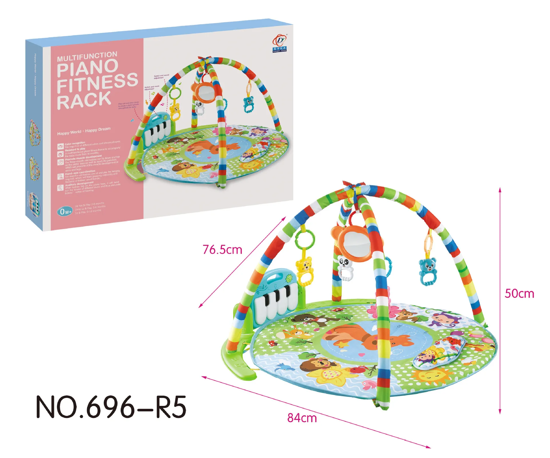 Indoor Smart Pinao  New Infant Multi-functional Fitness Rack Baby Early Teaching Puzzle Foot Piano Newborn Round Game Mat Toy