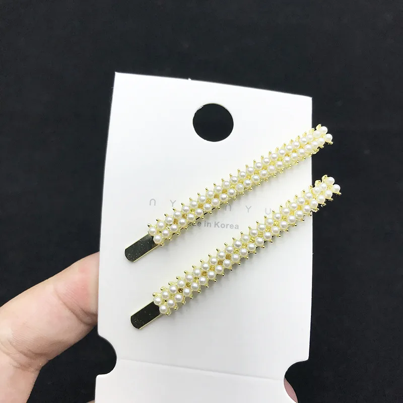 2Pc Classic Fashion Pearl Zircon Hair Stick Shining Hair Pins Crystal  Rhinestones Hair Clips Women  Hair Accessorie Jewelry